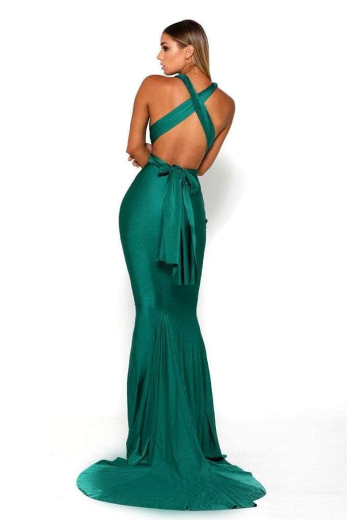 Portia and Scarlett PS6110 -long- Sleeveless Crisscross Back Prom Dress for a Stylish Touch