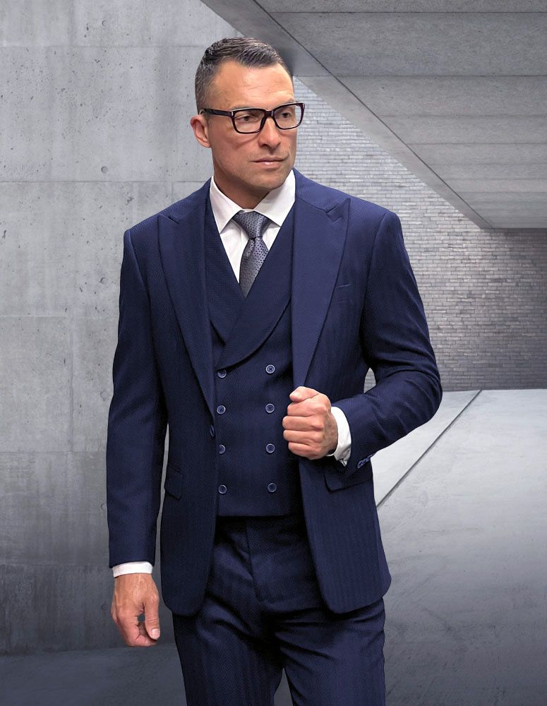 Modern Wool Business Suit by Rossiman