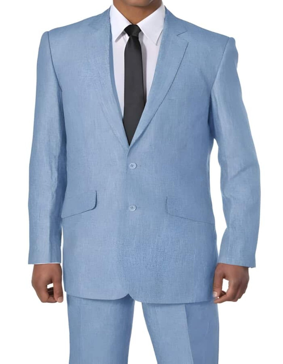 Linen Suit for Men in Blue - Summer Beach Wedding