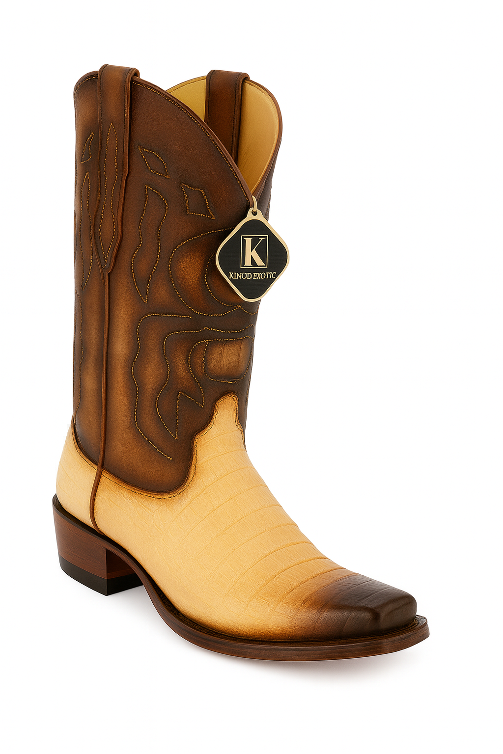 Caiman Belly Snip Toe Boots by King Exotic