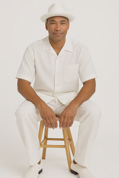 Mens Linen Walking Suit - "White" Summer Outfit - Mens Linen Suit