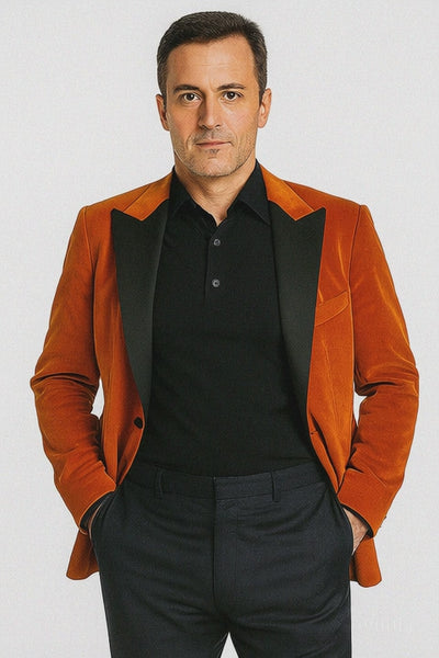 orange-one-button-blazer