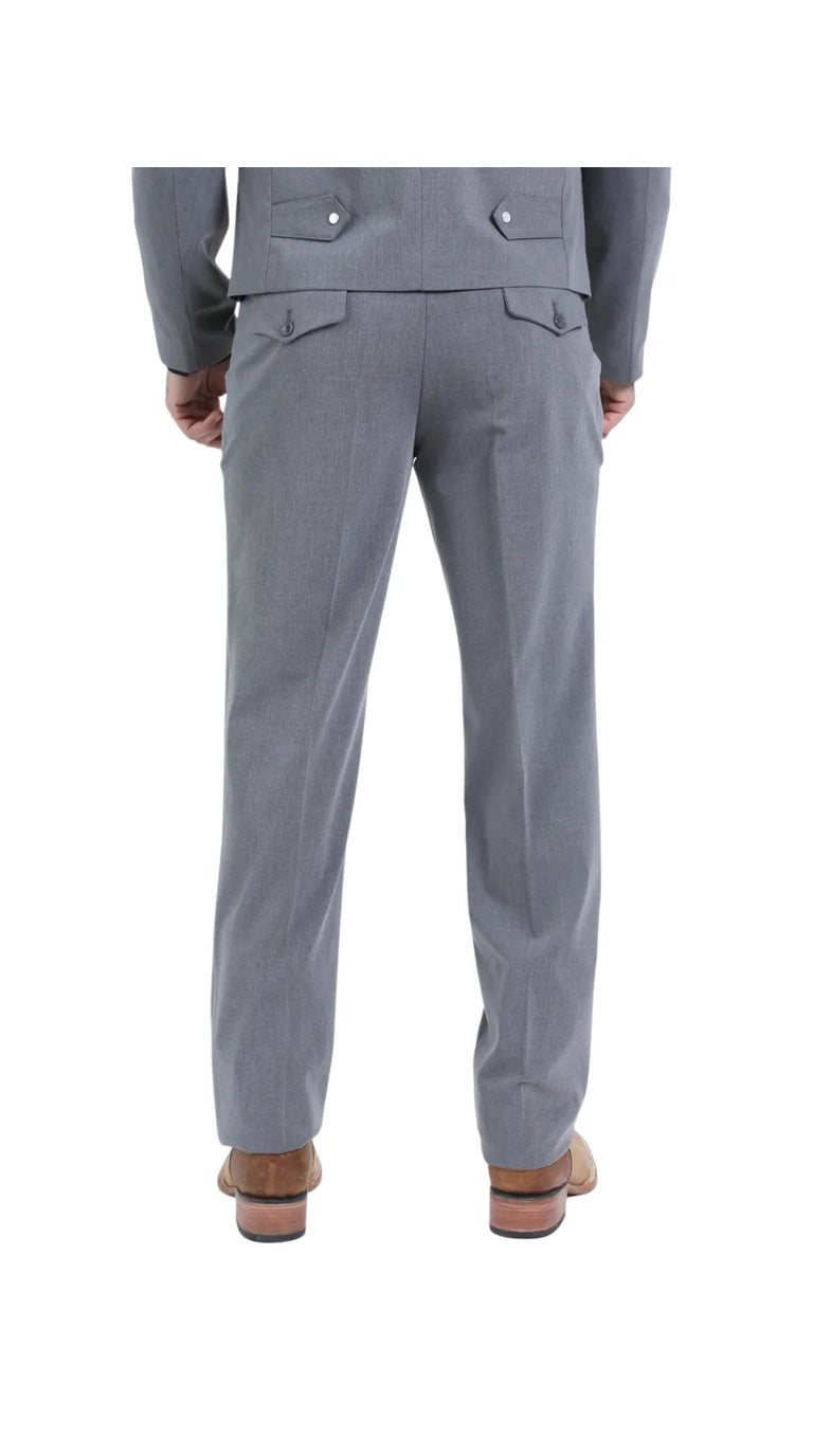 Men's Grey Western Suit – Classic 2-Piece Tailored Jacket & Trousers Set