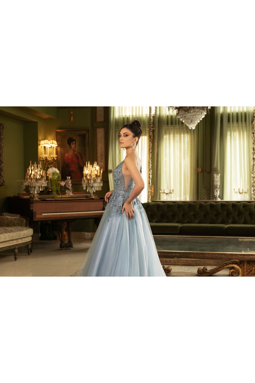 Prom Dress Sleeveless Plunging Neck Gala Gown By May Queen MQ2135