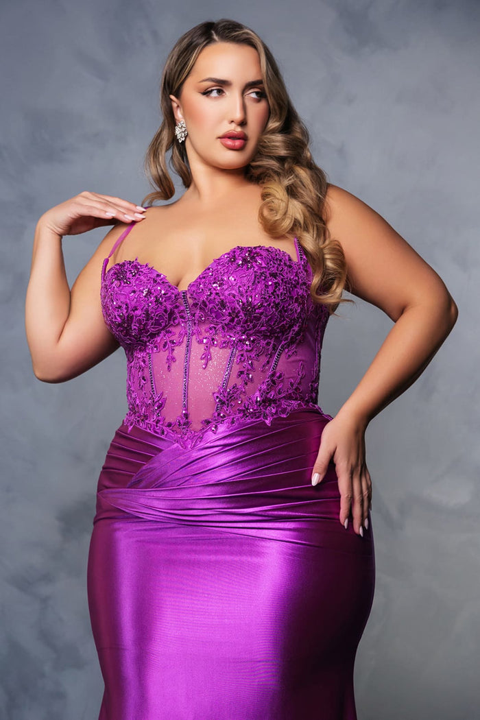 Plus Size Long Evening Gown Maxi Formal Dress for Women By May Queen MQ2139