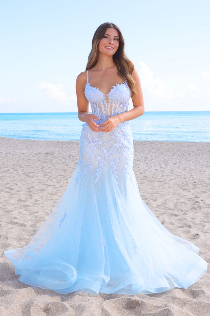 Prom Dress V-Neck Beaded Mermaid Formal Gown By Amelia Couture 2120