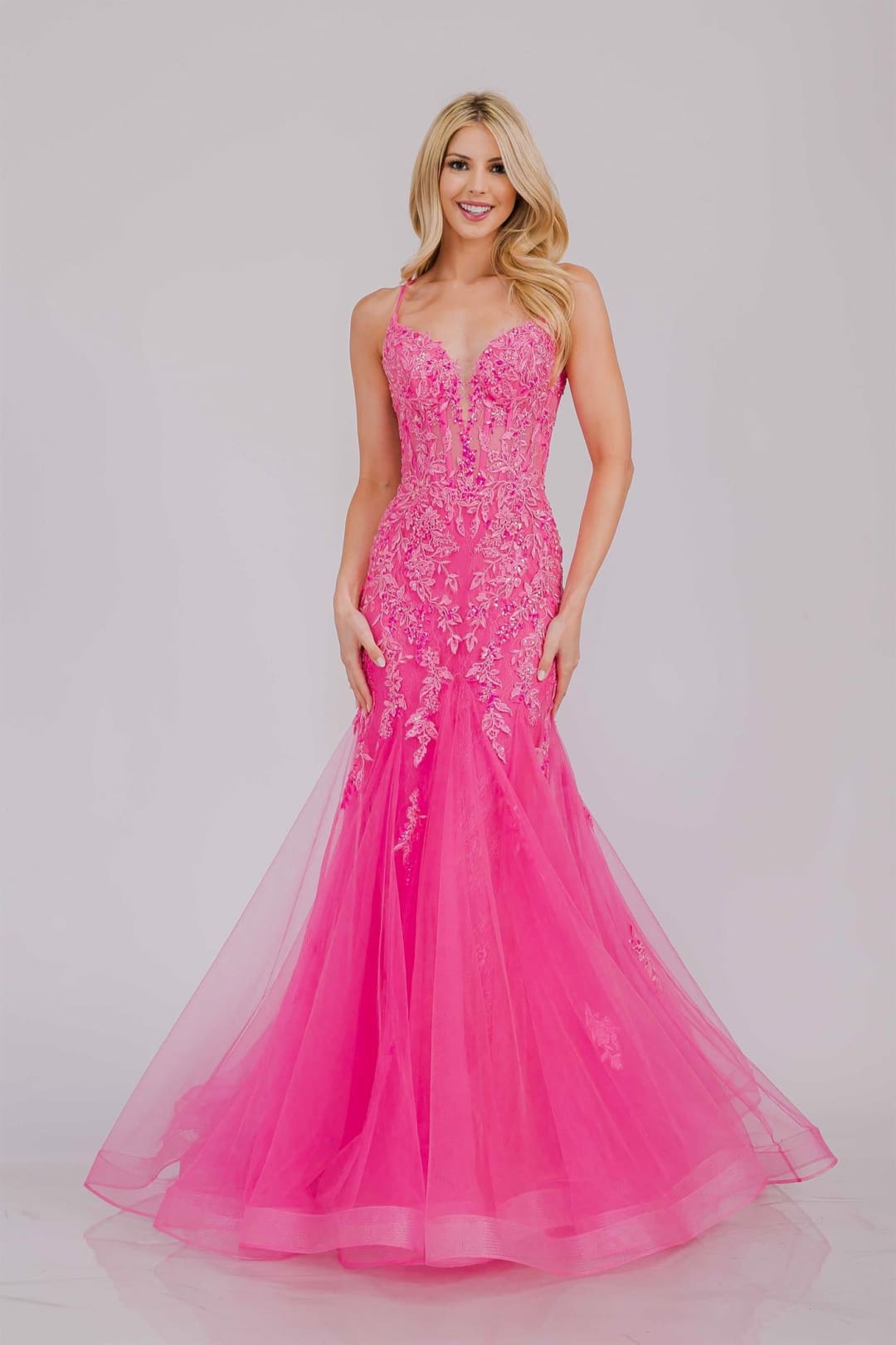 Prom Dress V-Neck Beaded Mermaid Formal Gown By Amelia Couture 2120