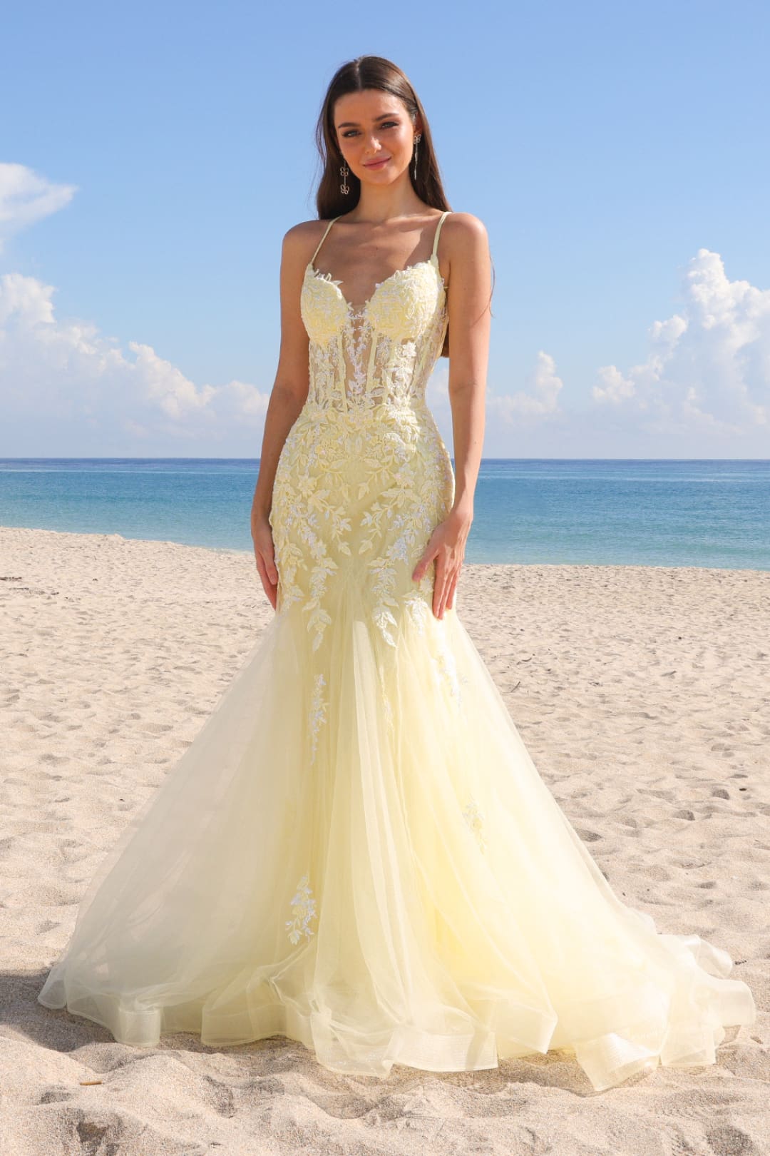 Prom Dress V-Neck Beaded Mermaid Formal Gown By Amelia Couture 2120