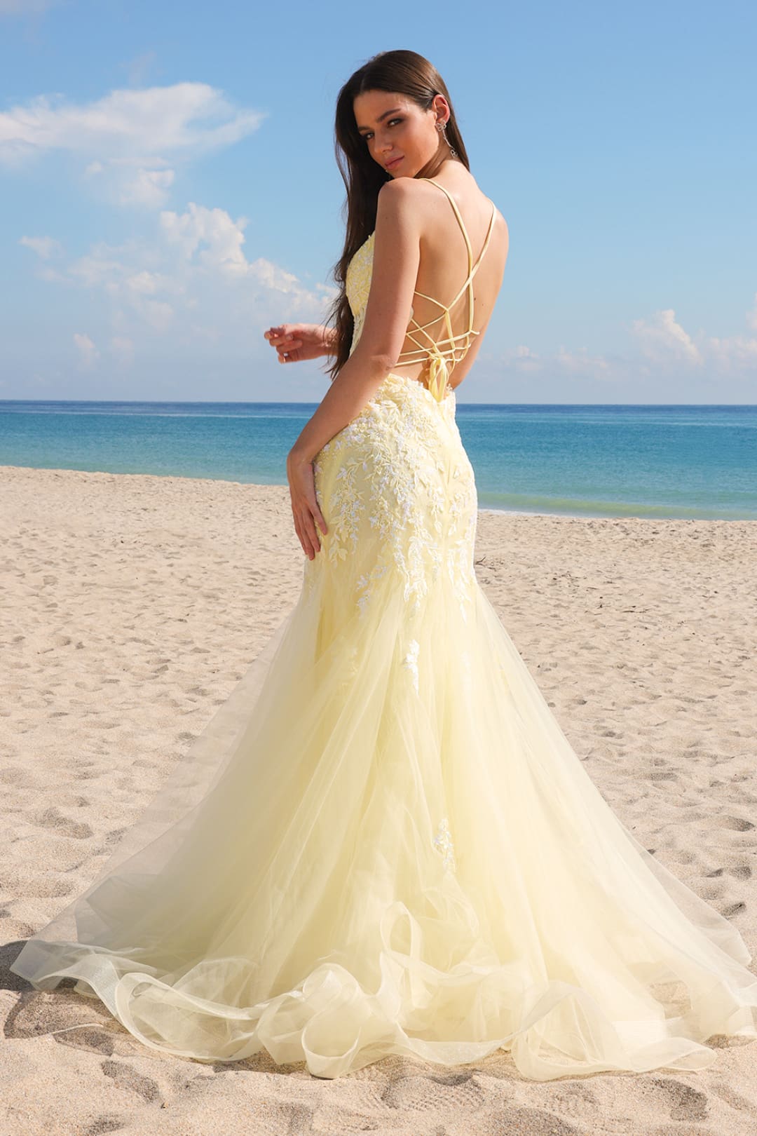 Prom Dress V-Neck Beaded Mermaid Formal Gown By Amelia Couture 2120