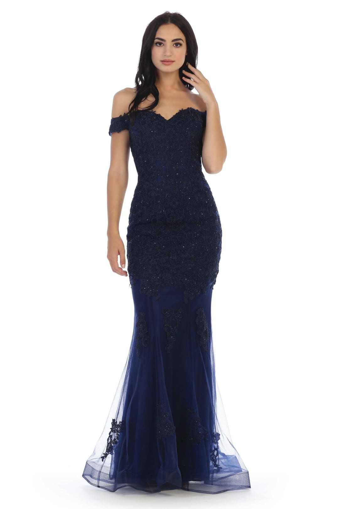 Eva USA 5154 Prom Long Off Shoulder Fitted Formal Dress