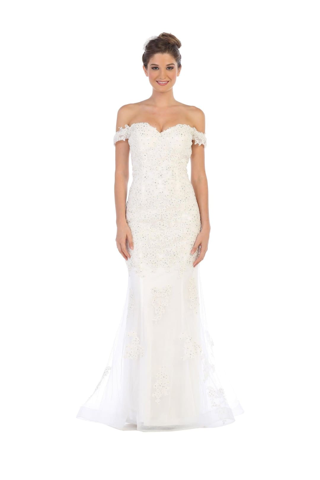 Eva USA 5154 Prom Long Off Shoulder Fitted Formal Dress