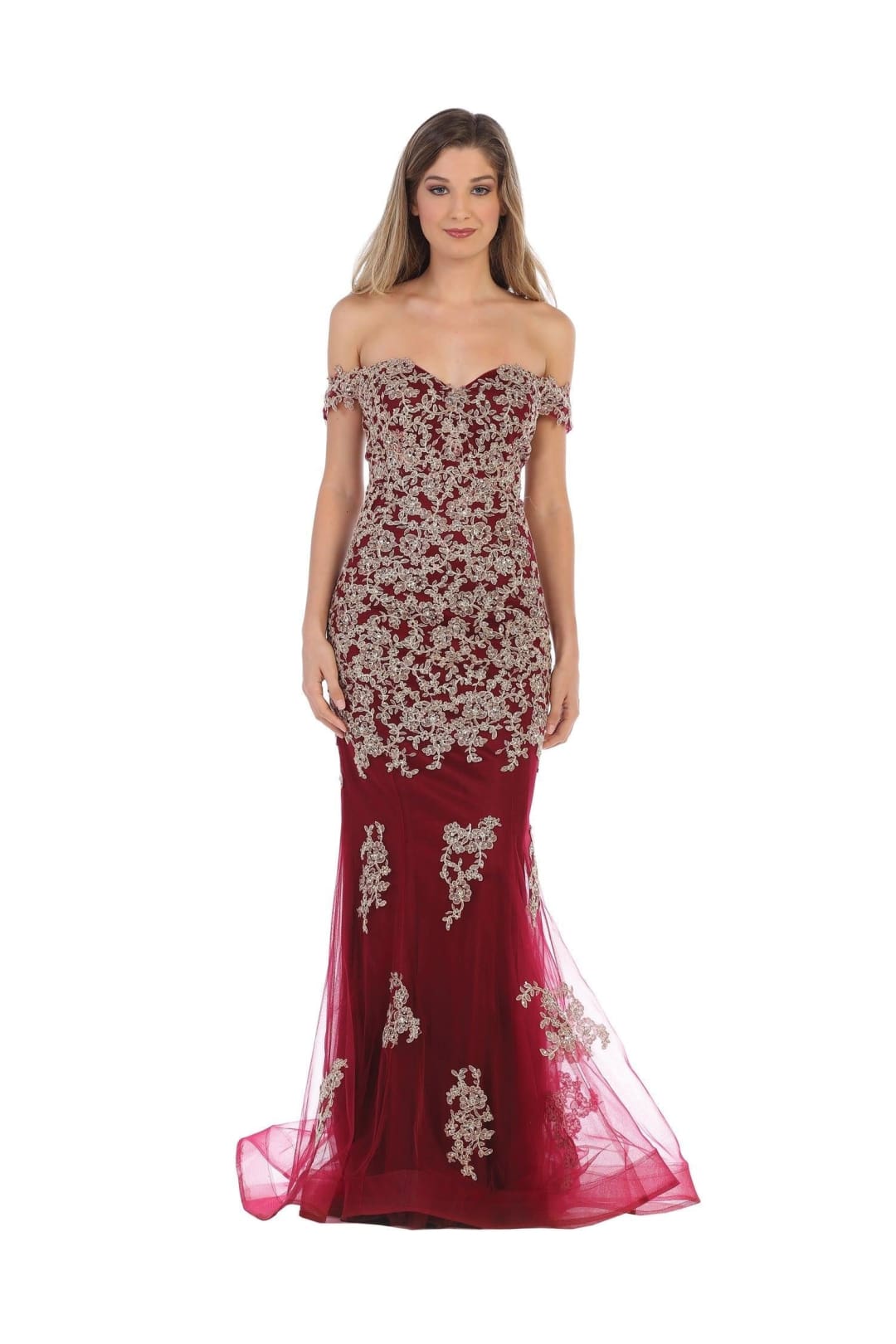 Eva USA 5154 Prom Long Off Shoulder Fitted Formal Dress