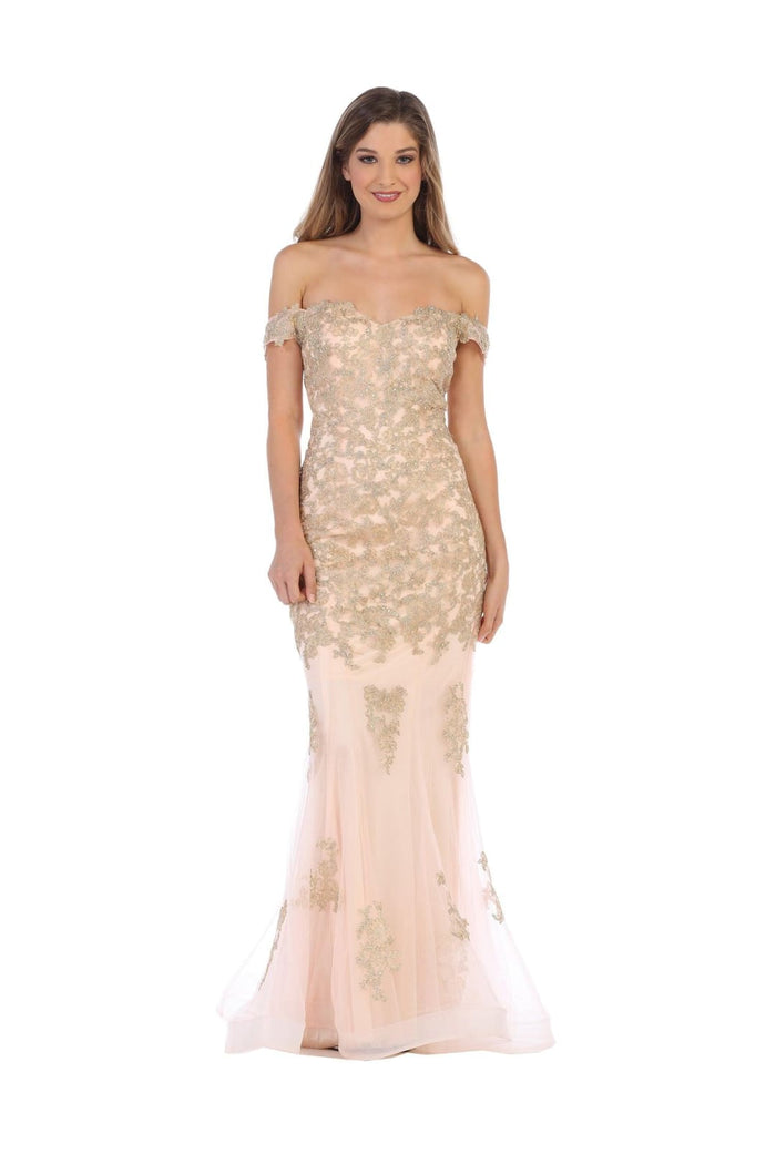 Eva USA 5154 Prom Long Off Shoulder Fitted Formal Dress