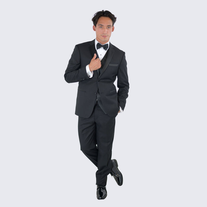 Black Tuxedo Slim Fit with Notch Lapel - Wedding - Prom