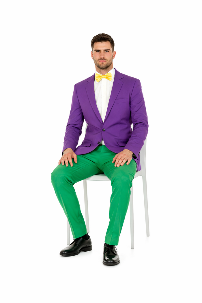 Purple Color With Apple Green Pants Mardi Gras Tuxedo
