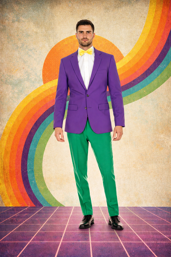Purple Color With Apple Green Pants Mardi Gras Tuxedo