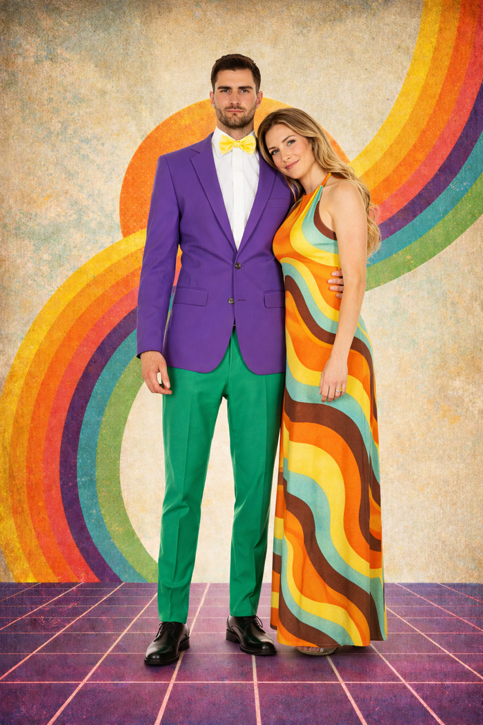 Purple Color With Apple Green Pants Mardi Gras Tuxedo