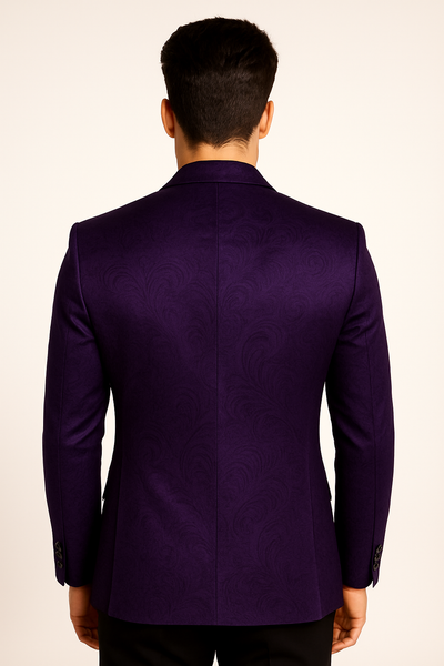 Purple Paisley-100 Fancy Party Blazer Suit Jacket For Men