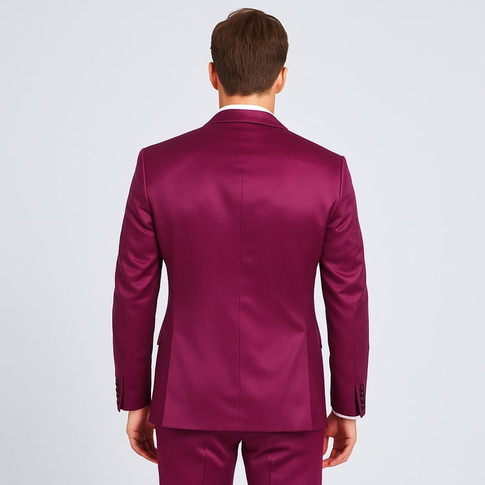 Purple Satin Tuxedo Set for Special Occasions