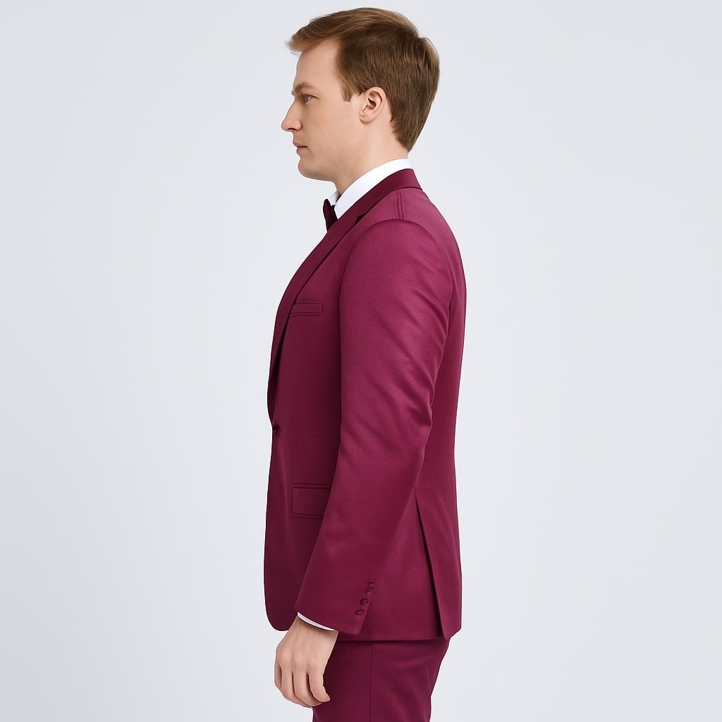 Purple Satin Tuxedo Set for Special Occasions