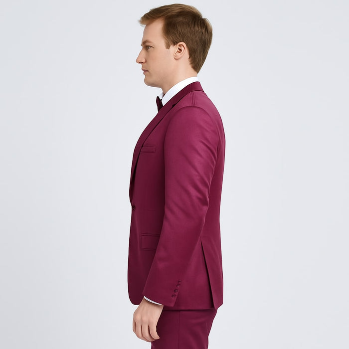 Purple Satin Tuxedo Set for Special Occasions