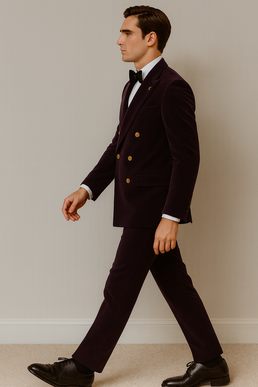 Mens Velvet Suit - Slim Fit Double Breasted Suit Blazer and Pants - Green