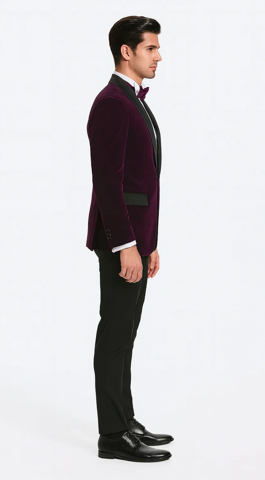 Purple Velvet Tuxedo Jacket with Shawl Lapel – Slim Fit