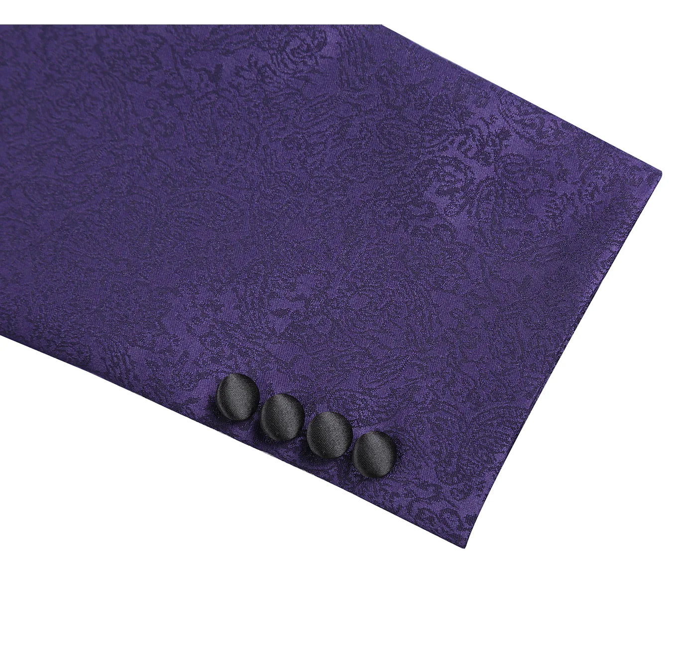 Men's Purple Slim Fit Peak Lapel Tuxedo Blazer With Embroidered Pattern