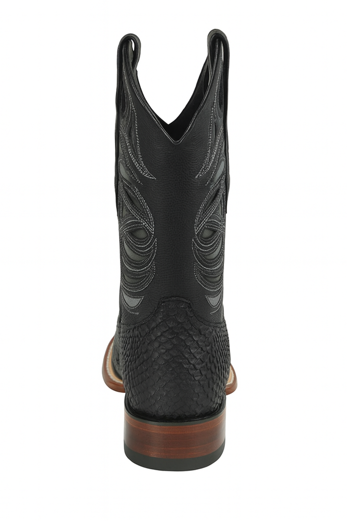 Python Snake Boots Square Toe for Men
