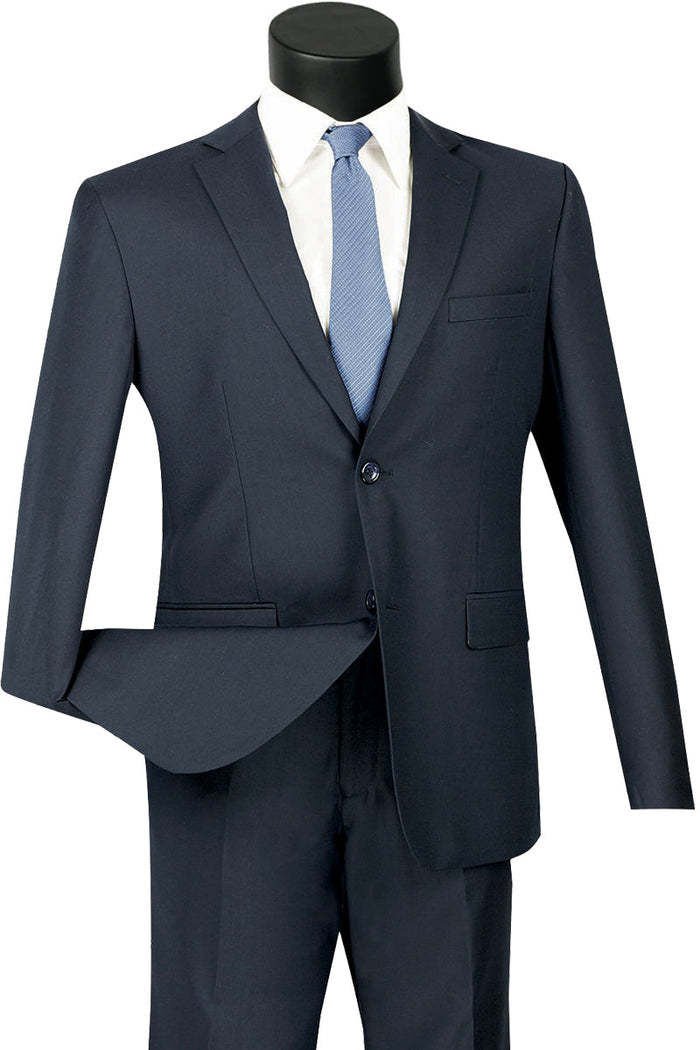 Ultra Slim Fit Wool Feel Suit in Navy