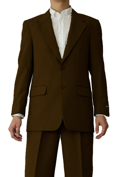 2 Button Brown Polyester Suit for Men