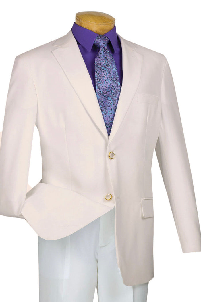 Ivory Poplin Two-Button Blazer for Men