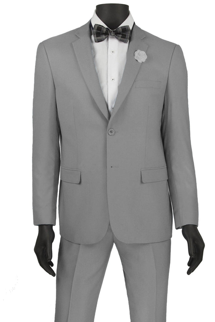 Slim Fit Wool Feel Suit - Grey