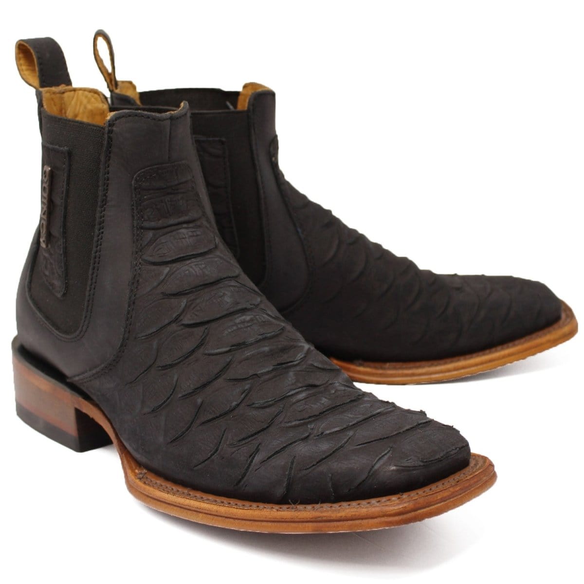 Quincy Python Print Square Toe Ankle Boots
