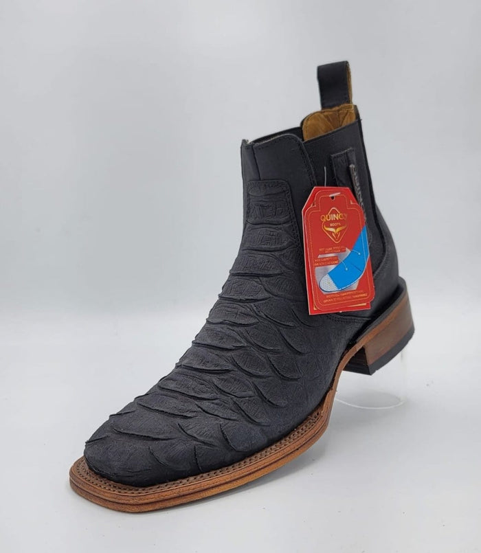 Quincy Python Print Square Toe Ankle Boots