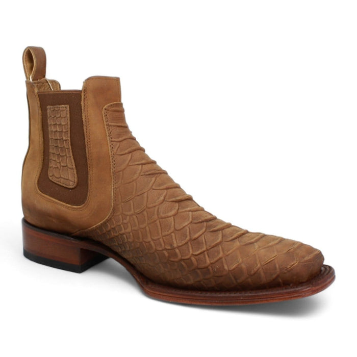 Quincy Square Toe Python Print Ankle Boots