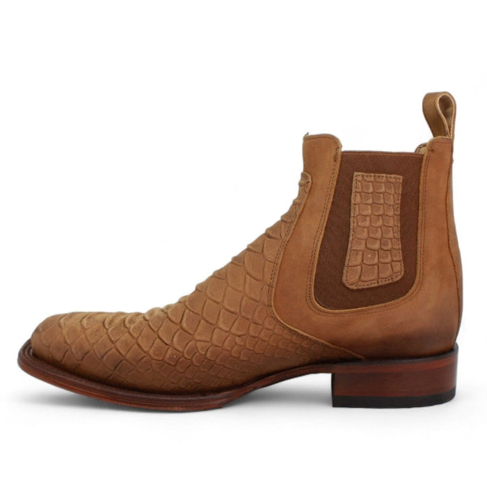 Quincy Square Toe Python Print Ankle Boots