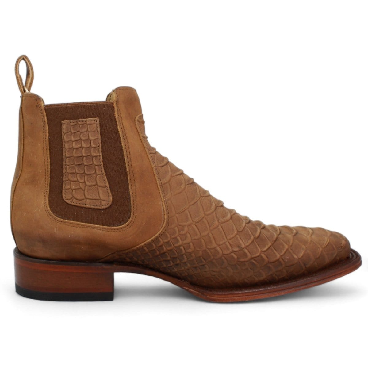 Quincy Square Toe Python Print Ankle Boots