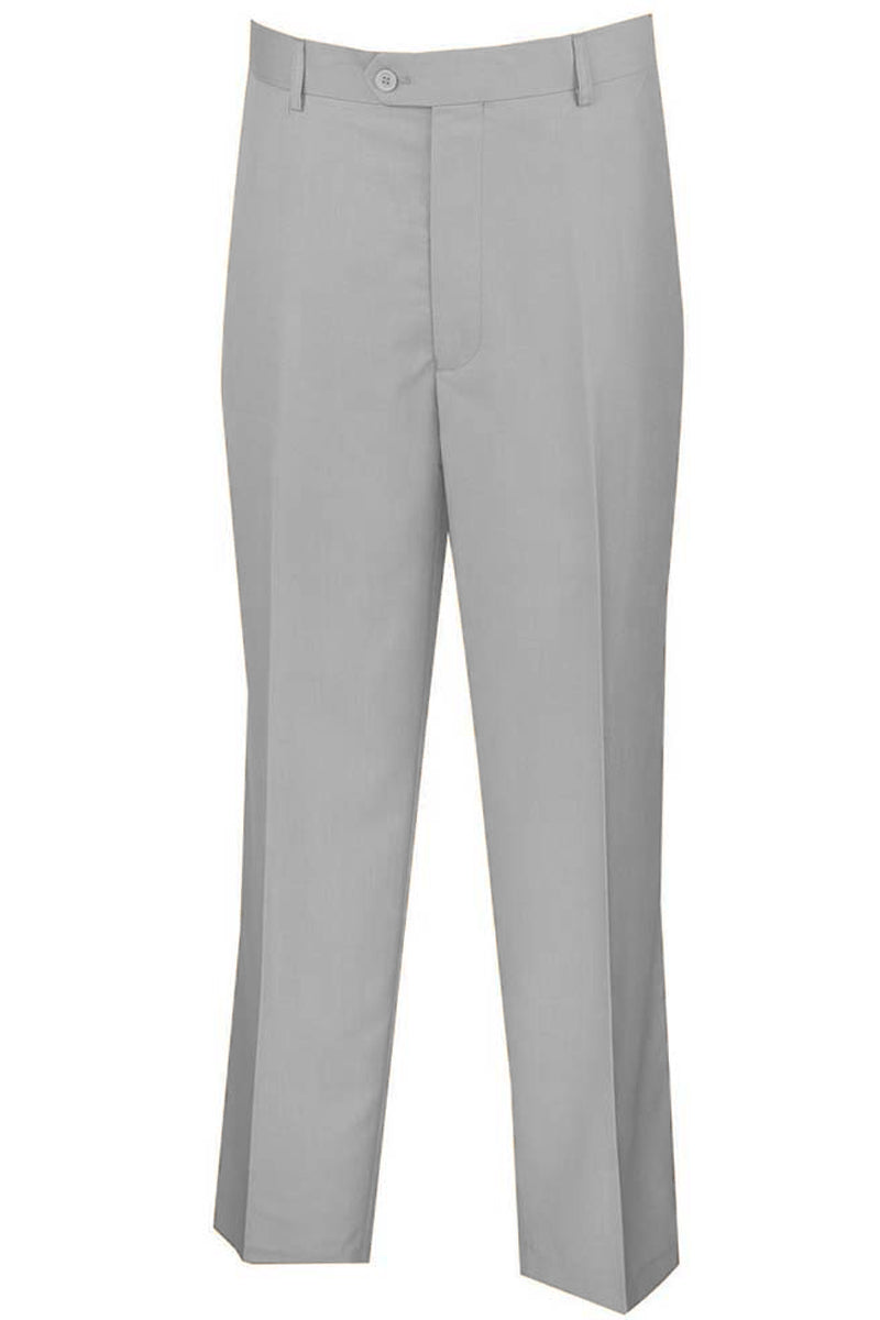 Modern Fit White Flat Front Men's Slacks