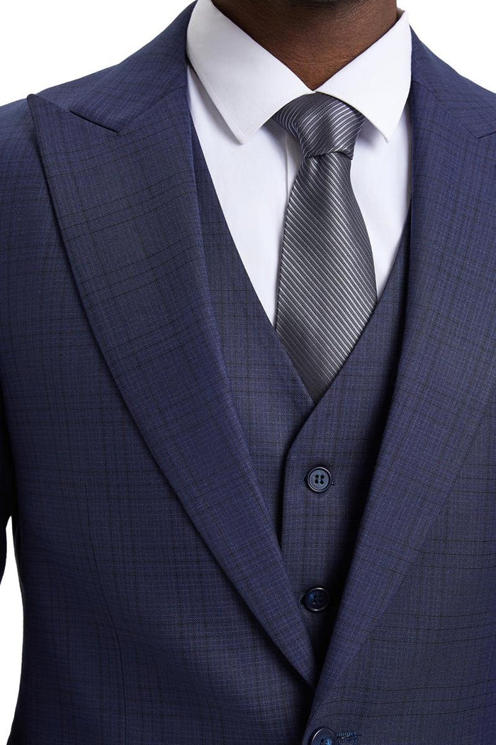 Stacy Adams Eggplant Purple Plaid Suit