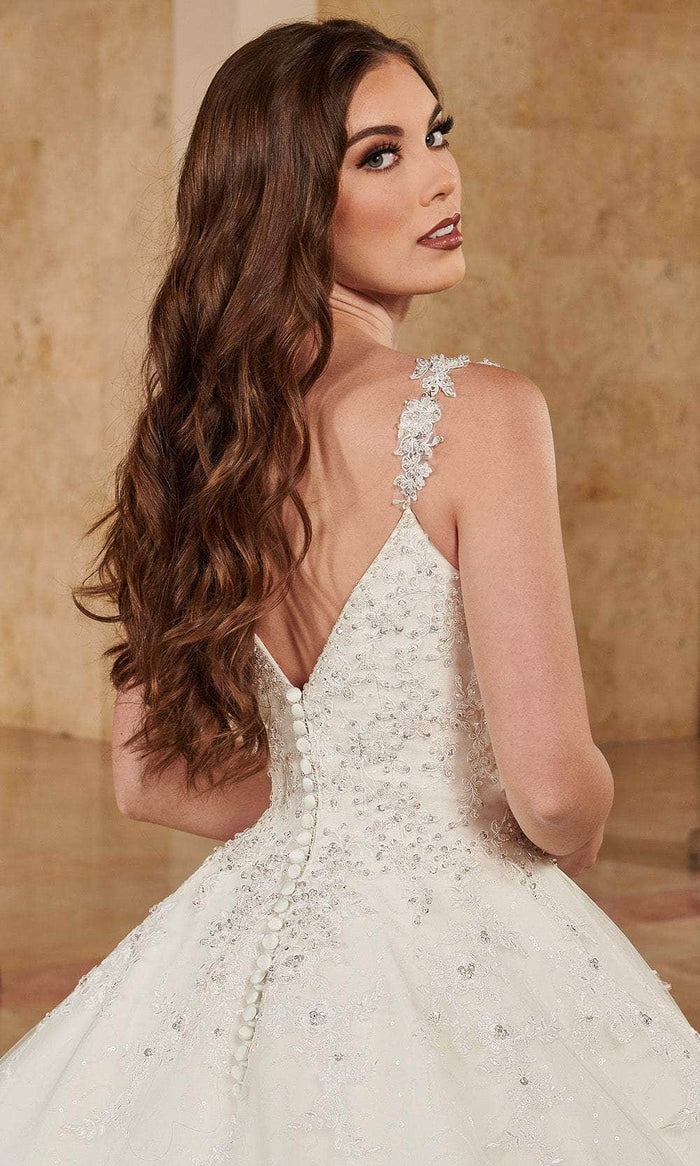 Rachel Allan MB6084 V-Neck Organza Ball Gown with Bolero