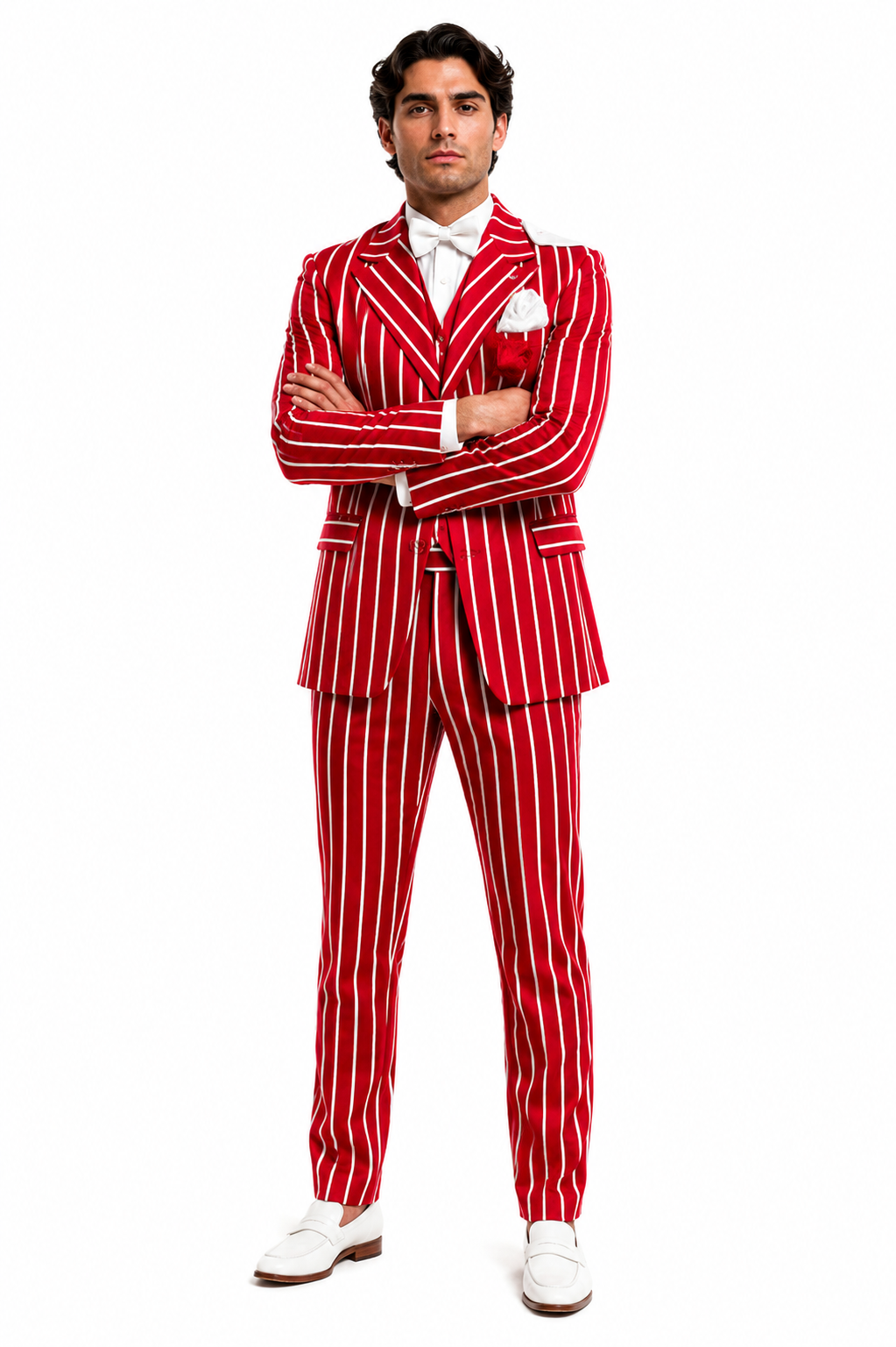 1920s Light Red & White Pinstripe Mens Suit