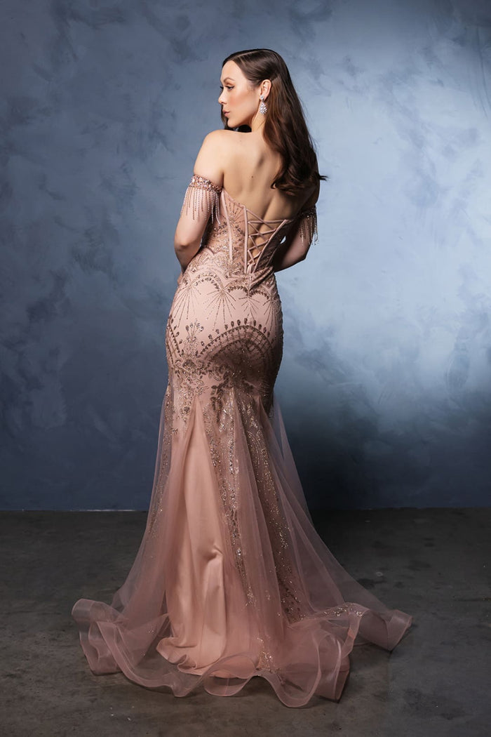 Red Carpet Dress Off Shoulder Mermaid Evening Gown By May Queen MQ2136-New Collection