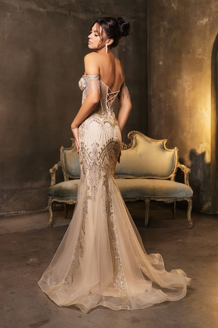 Red Carpet Dress Off Shoulder Mermaid Evening Gown By May Queen MQ2136-New Collection