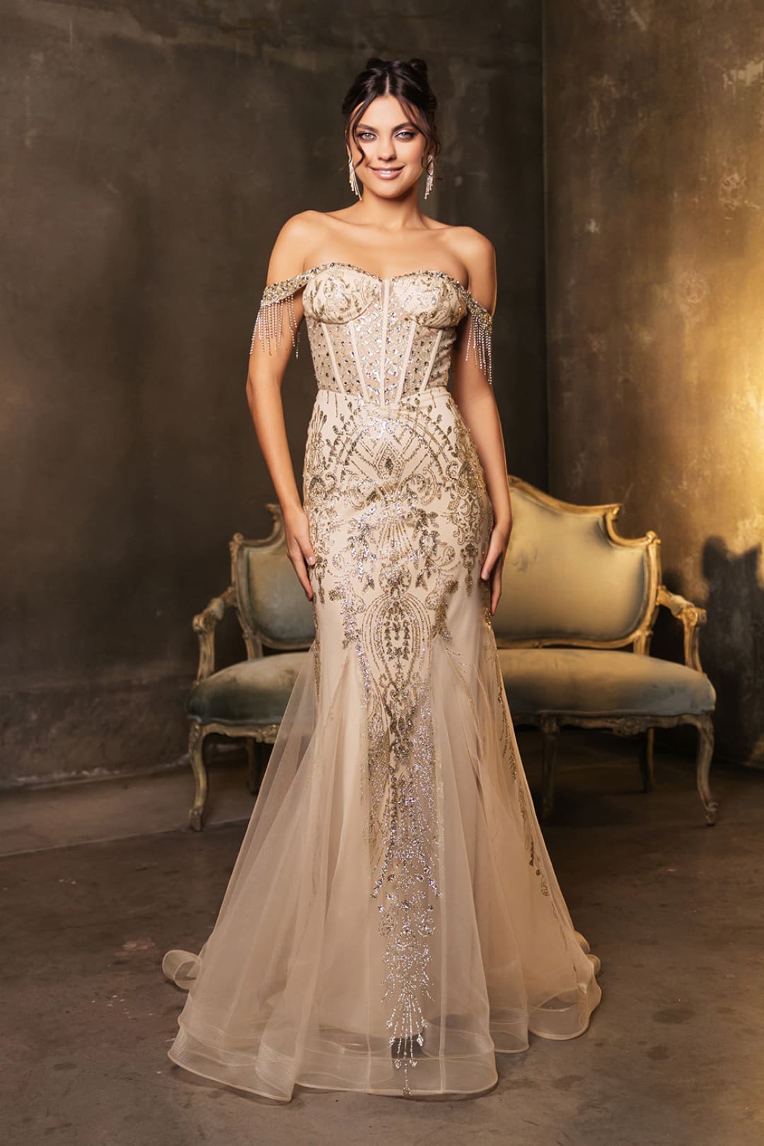 Red Carpet Dress Off Shoulder Mermaid Evening Gown By May Queen MQ2136-New Collection