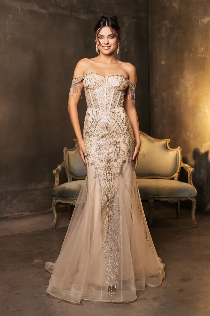Red Carpet Dress Off Shoulder Mermaid Evening Gown By May Queen MQ2136-New Collection