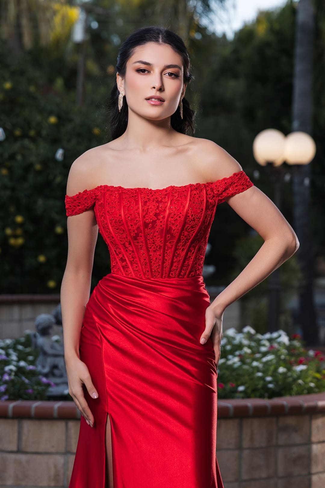 Red Carpet Dress Off Shoulder Sequin Formal Gown By May Queen MQ2146B