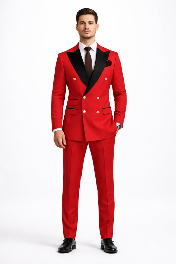 Double Breasted Tuxedo Groom Suit