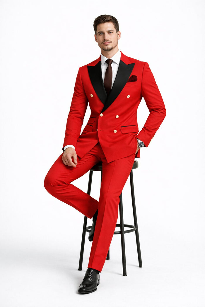 Double Breasted Tuxedo Groom Suit