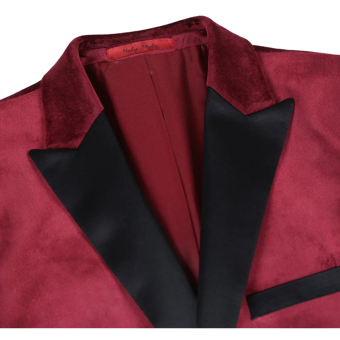 Men's Slim Fit Stretch Red Tuxedo Blazer